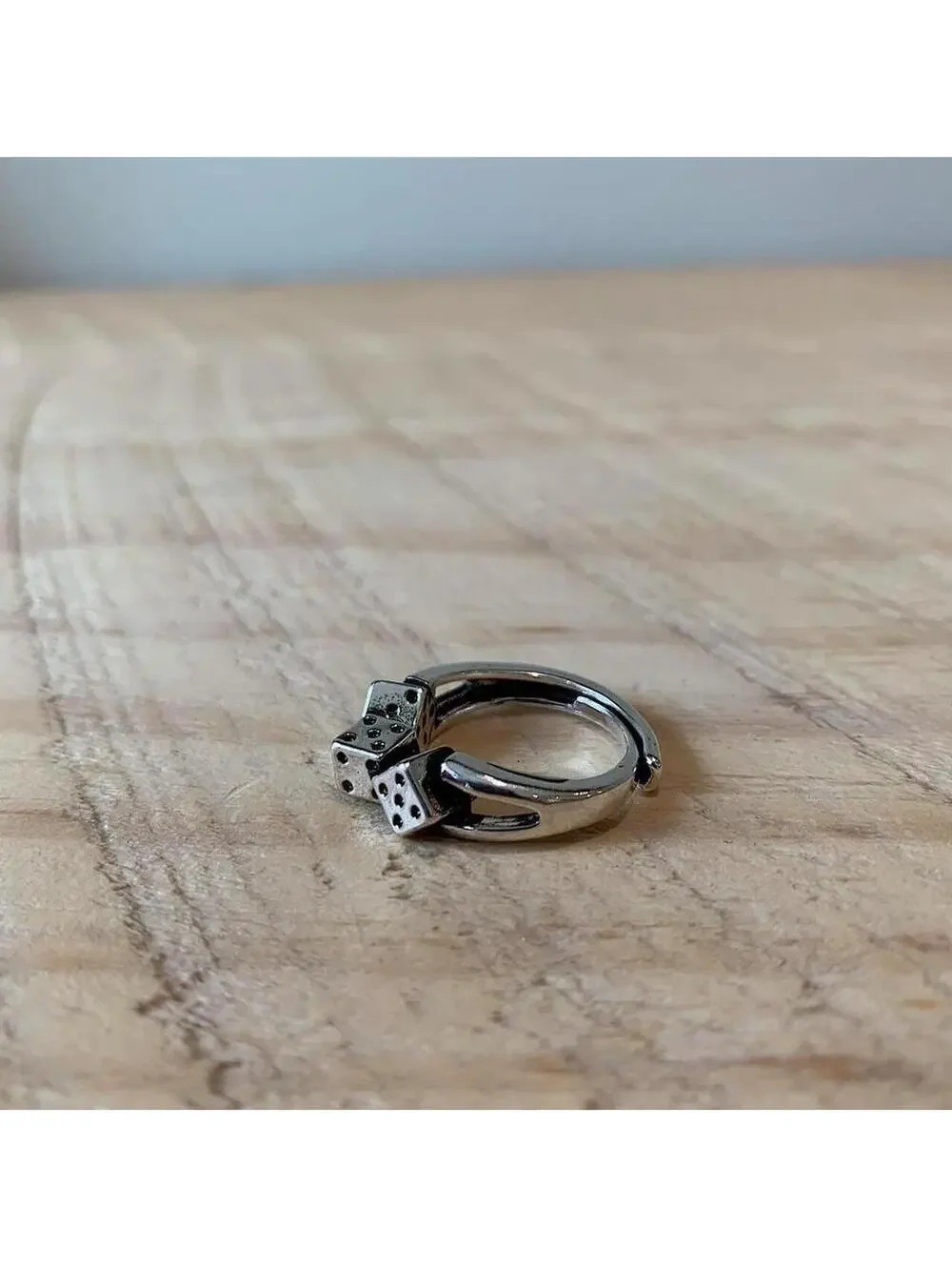 Y2K Grunge Vintage Style Silver Multi Dice Ring